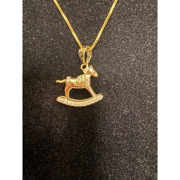 1ct Moissanite Vermeil over stamped 925 Necklace - Picture 4 of 6